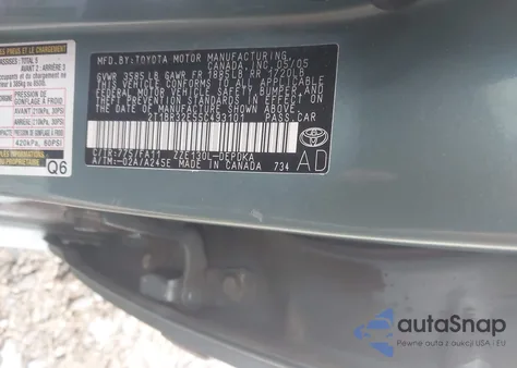 2005 Toyota Corolla Ce z USA, uszkodzony, nr VIN 2T1BR32E55C493101